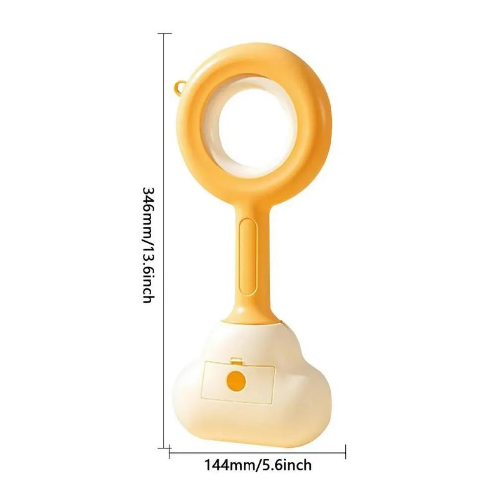 White blue dog pooper scooper with cloud-shaped jaws for outdoor waste cleanup