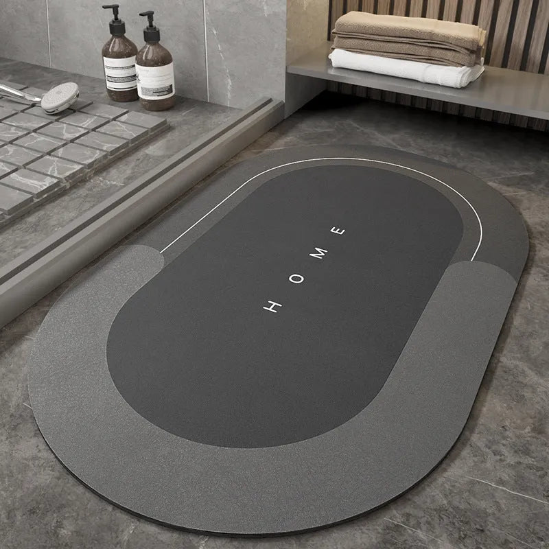 A blended material floor mat in Baikal blue, available in oval and rectangular shapes.