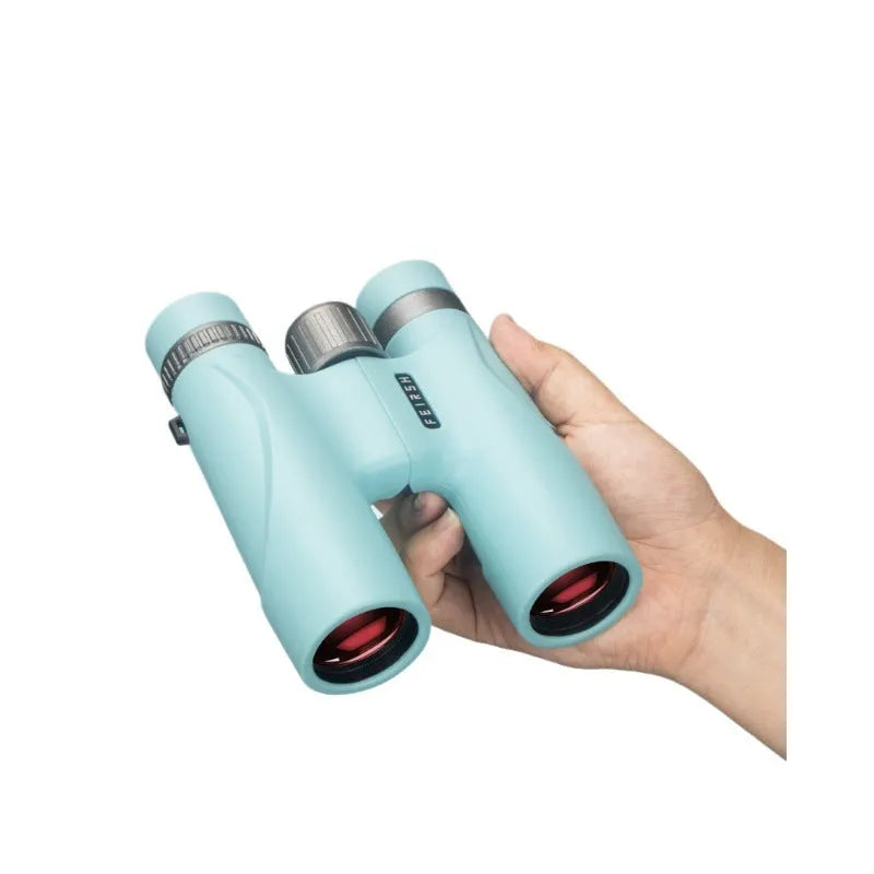 Wine red film imaging binoculars with 10x32 magnification in blue or grey colour