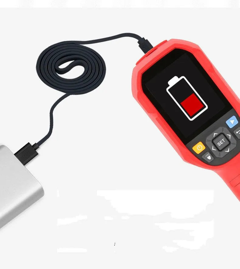 UTi series infrared thermal imager showing temperature measurement display and handheld design