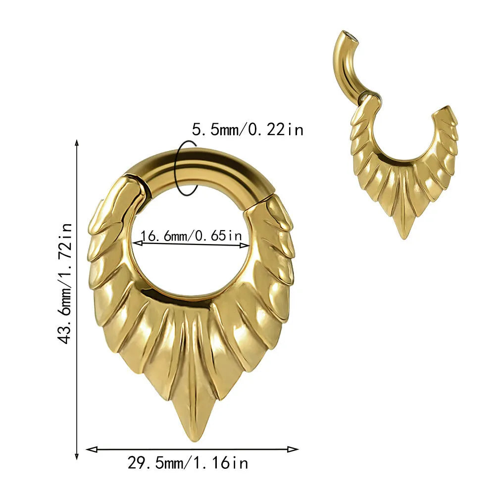 Stainless steel drop-shaped auricle ear extender earring with round hanging egg design