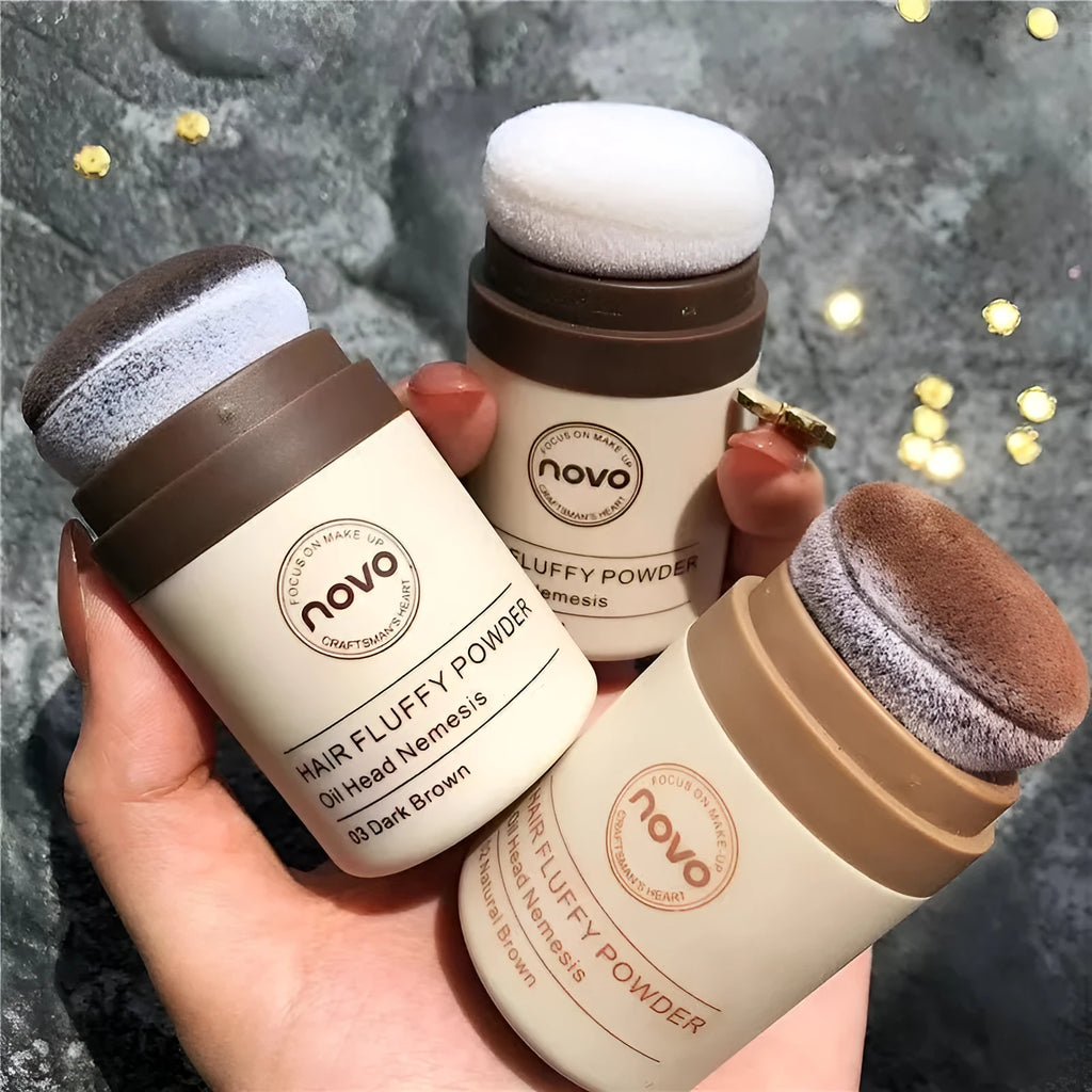 Veejaga mattifying powder in brown and dark brown shades for hair oil control and face makeup fixing