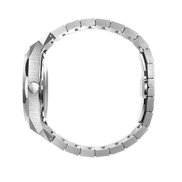 Men's stainless steel waterproof business watch with quartz movement and butterfly buckle