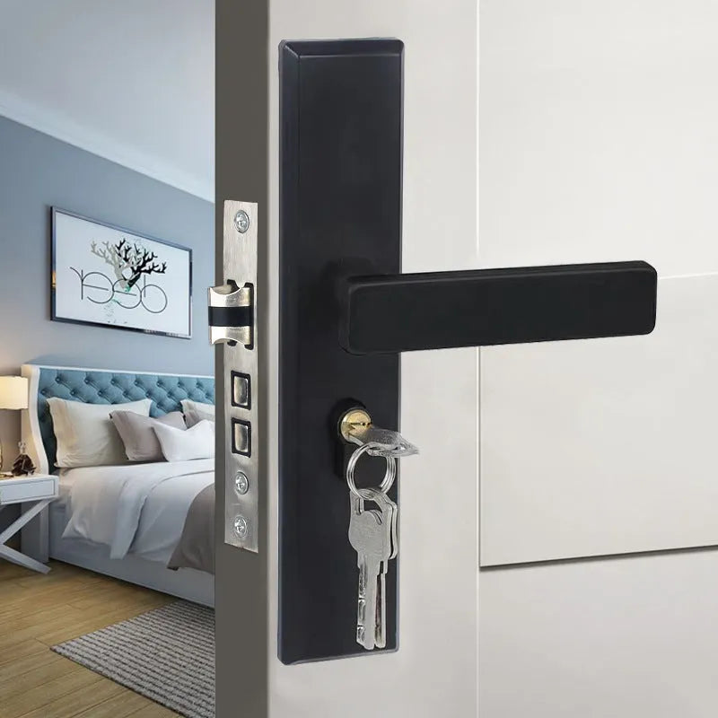 Aluminium alloy split magnetic door lock handle for timber doors with multiple style options