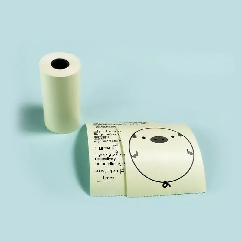 57x30mm thermal printing paper rolls in pink, yellow, and blue colours for student revision printers