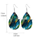 Pair of trendy acrylic flat branch knot drop earrings with printed design for unisex wear