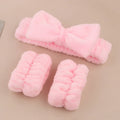 Facial brush with coral fleece hair band set in purple gradient colour with keep-dry design