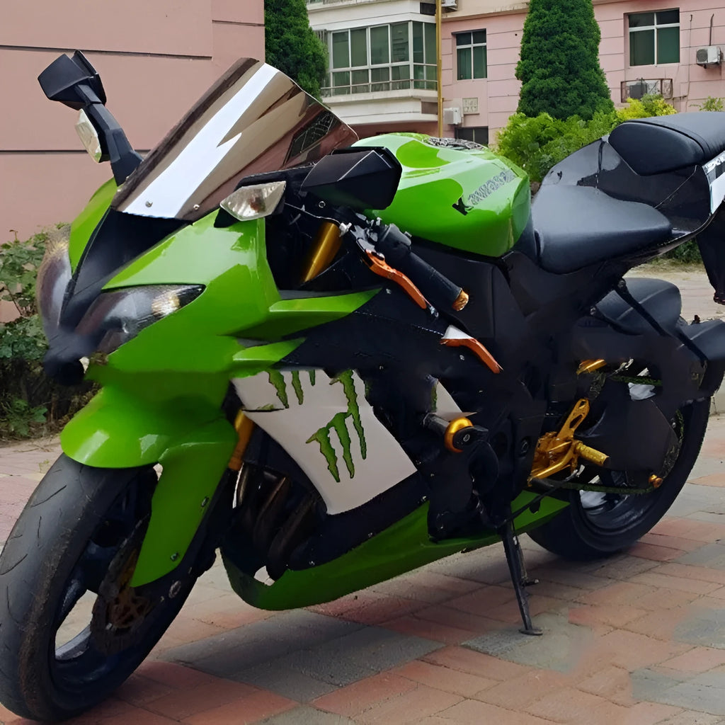 Kawasaki motorcycle windscreen replacement part in blue and brown tint options for ZX-6R and ZX-10R models