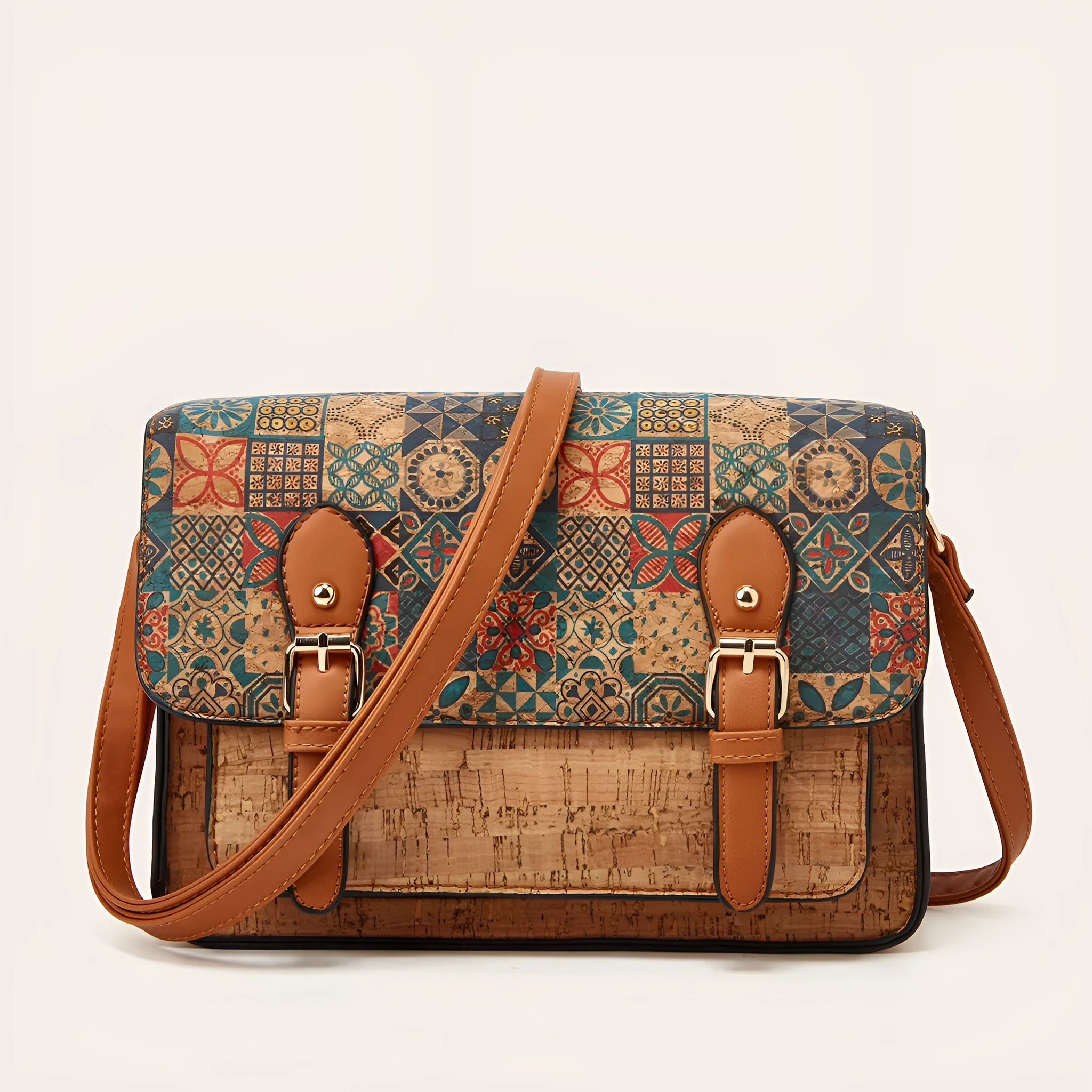 Women's one-shoulder crossbody bag in printed PU leather with single strap