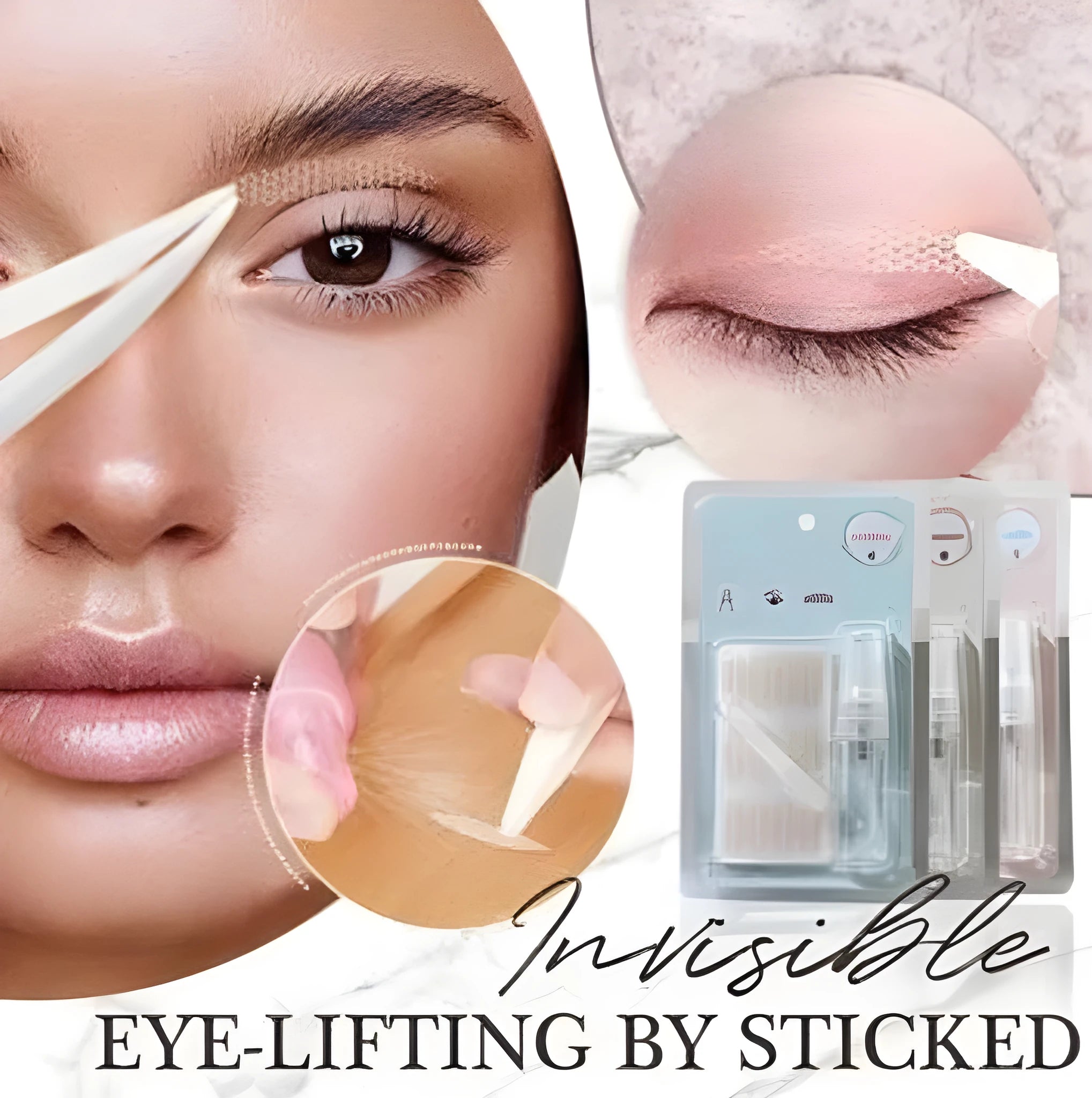 No Glue Eyelid Sticker in three sizes S M L made from non-woven fabric for adhesive-free eyelid support