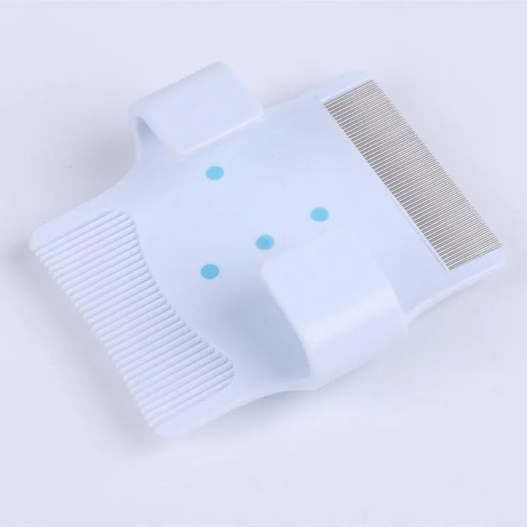 Blue and green multifunctional pet comb dog grooming tool with floating hair removal, massage and flea removal functions