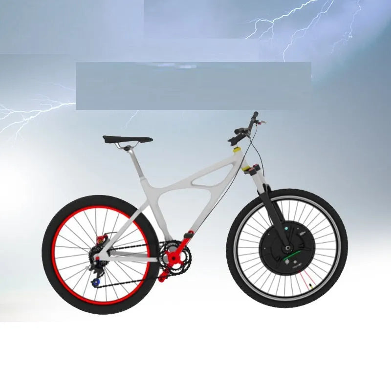 Black alloy hub wheel with integrated Imotor 3.0 electric bicycle conversion motor