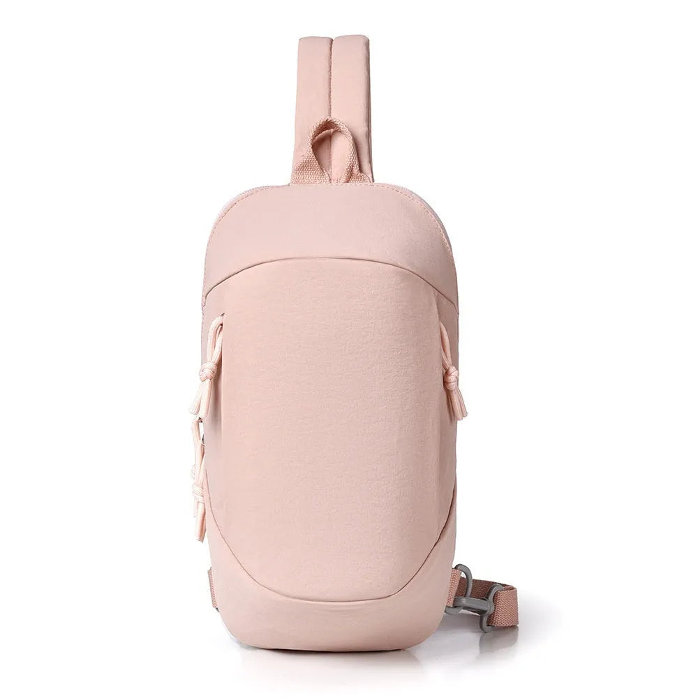 Girls' nylon crossbody bag in army green with a single shoulder strap and phone pocket.