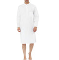 Men's cotton shirt robe with front pocket in light blue colour