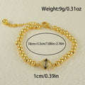 Arabic-style women's copper bracelet with heart-shaped links and single zircon stone decoration