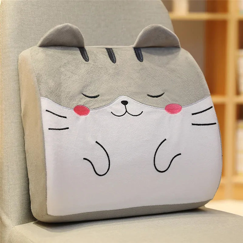 Office car cushion with cartoon design featuring removable memory foam inner core