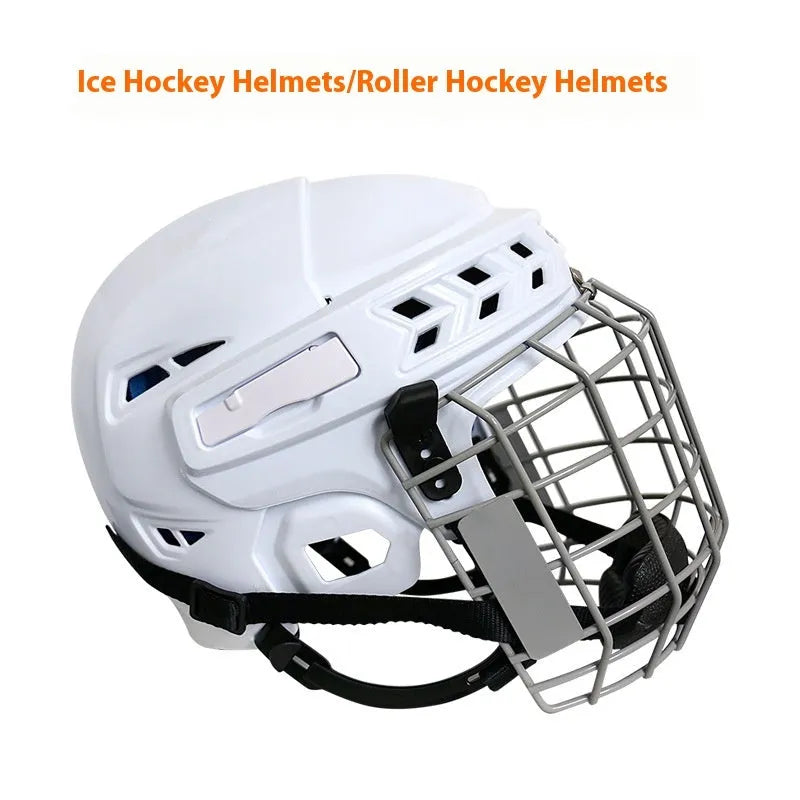 Ice hockey helmet with carbon steel face mask for winter sports head protection