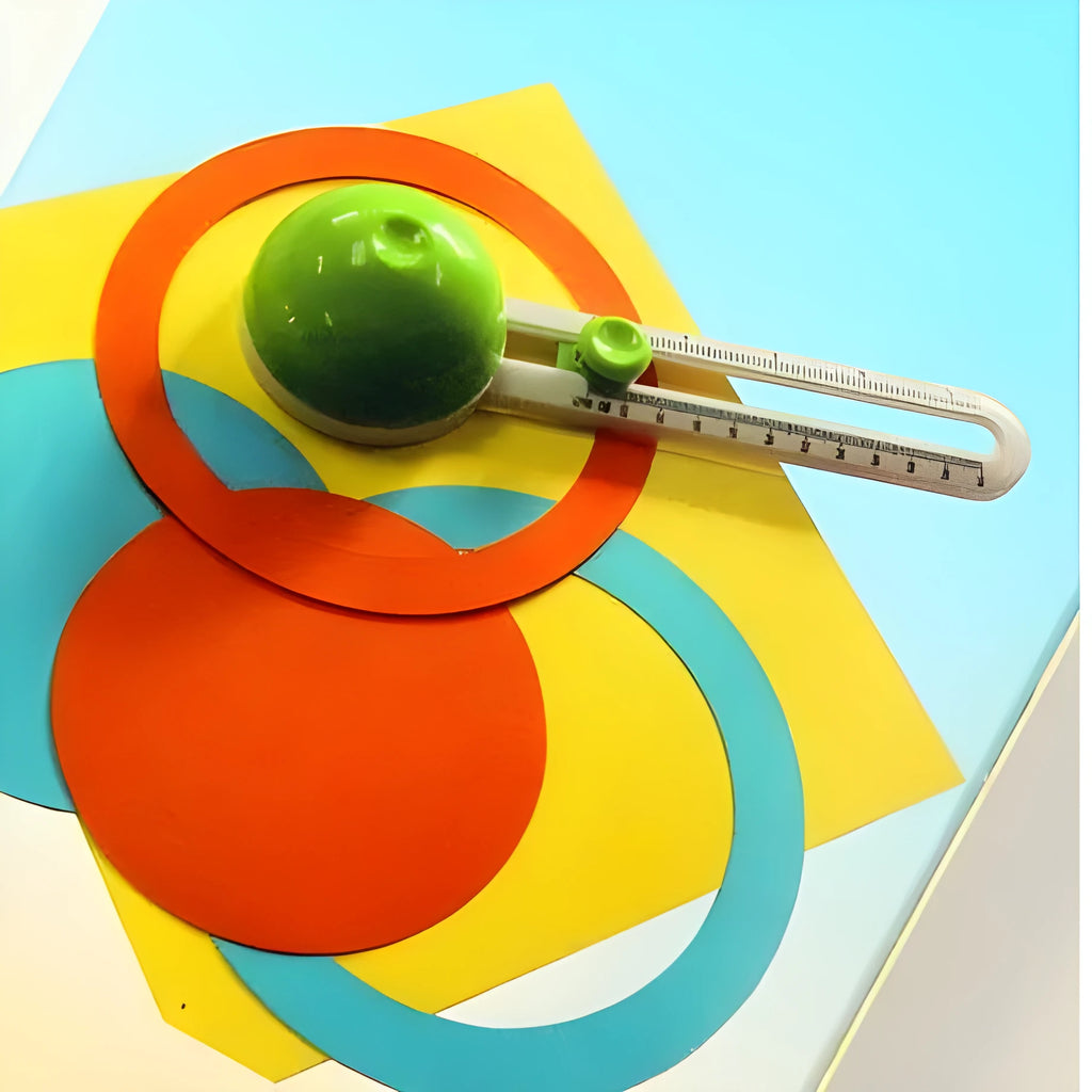 Orange plastic round paper cutter for A3 paper on colour box packaging