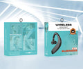 Single black wireless Bluetooth in-ear headset shown on a white background