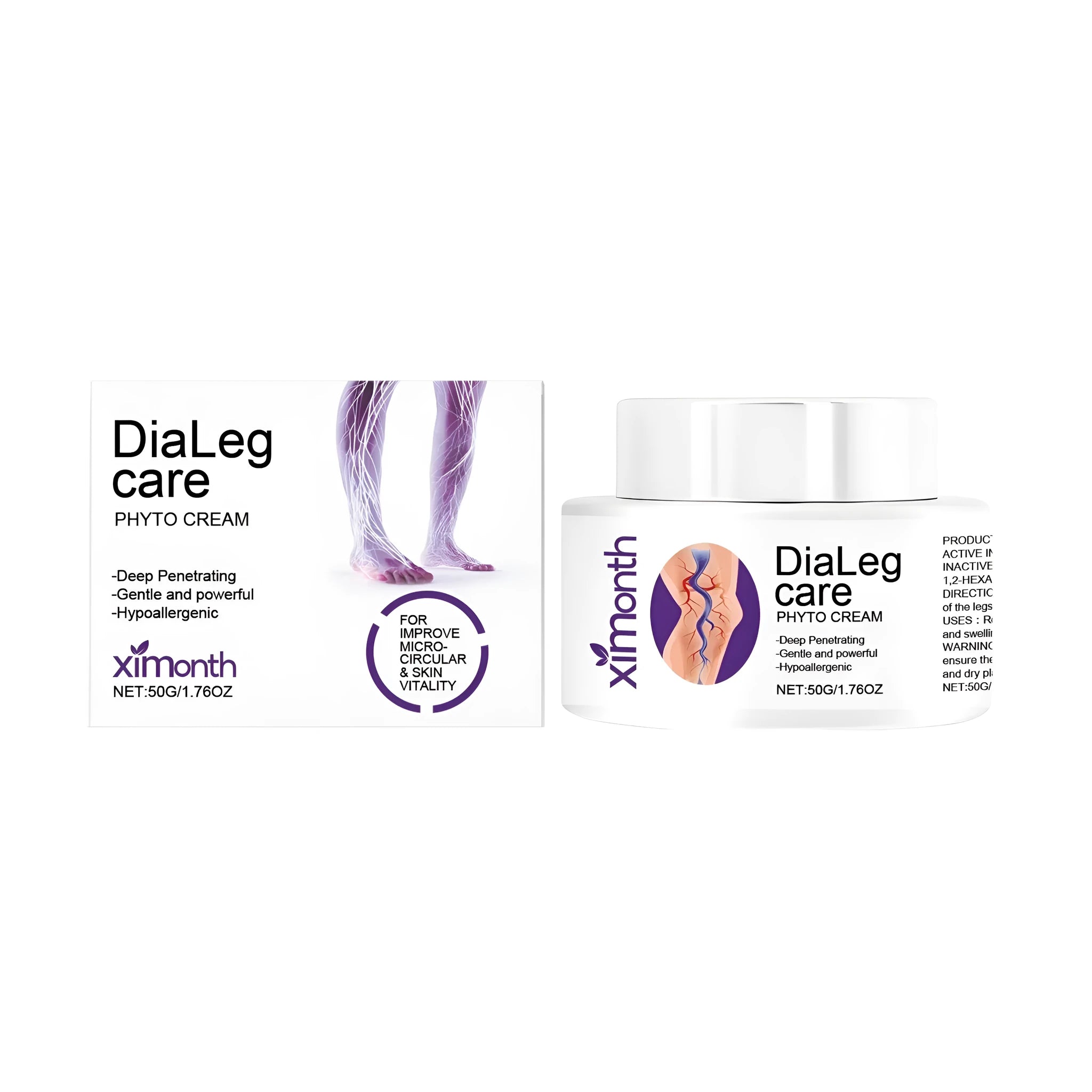 50g tube of varicose vein care cream with mint leaves and shea butter active ingredients
