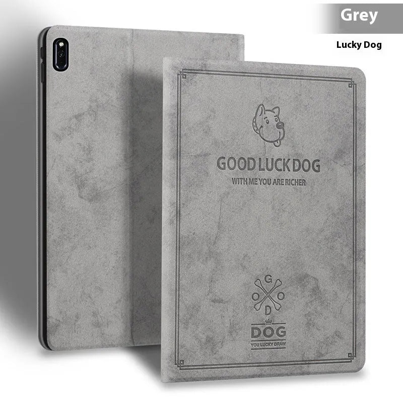 Deer soft shell TPU leather clamshell protective case for iPad in elk-themed colours.