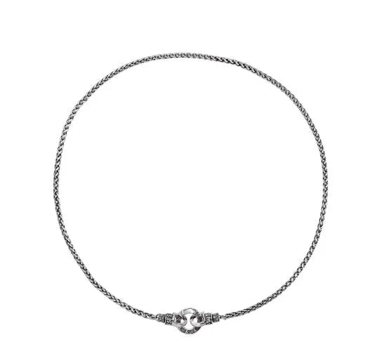 S925 sterling silver clavicle necklace for women with pendant, shown in polished silver finish.