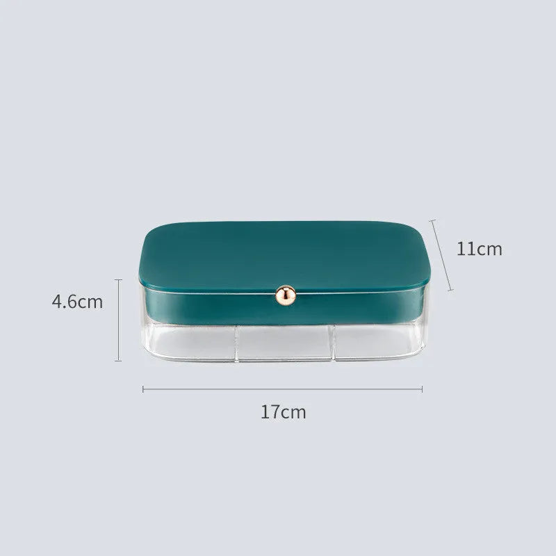 Modern minimalist multi-layer jewelry storage box in green pink white and red bean paste made of ABS plastic