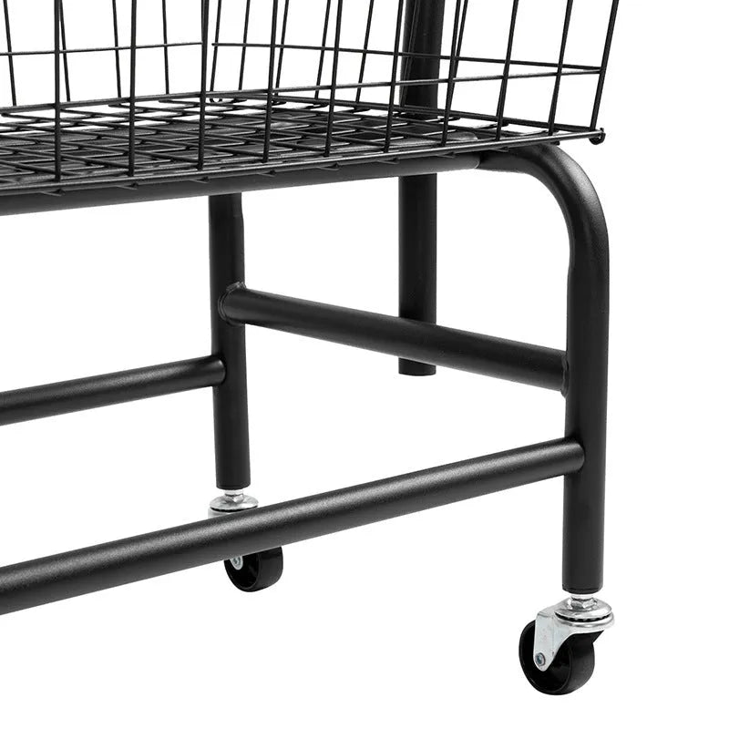 Single rod iron pulley storage car in white or black for wardrobe organisation