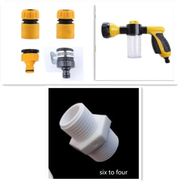 Green high pressure foam spray gun with adjustable nozzle for car washing and garden cleaning