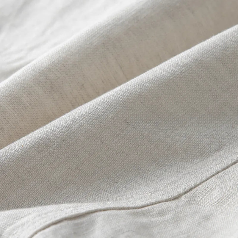 Men's linen casual suit jacket in loose fit with long sleeves available in multiple solid colours
