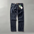 Men's straight leg denim jeans in primary colour with American retro style and mid waist fit