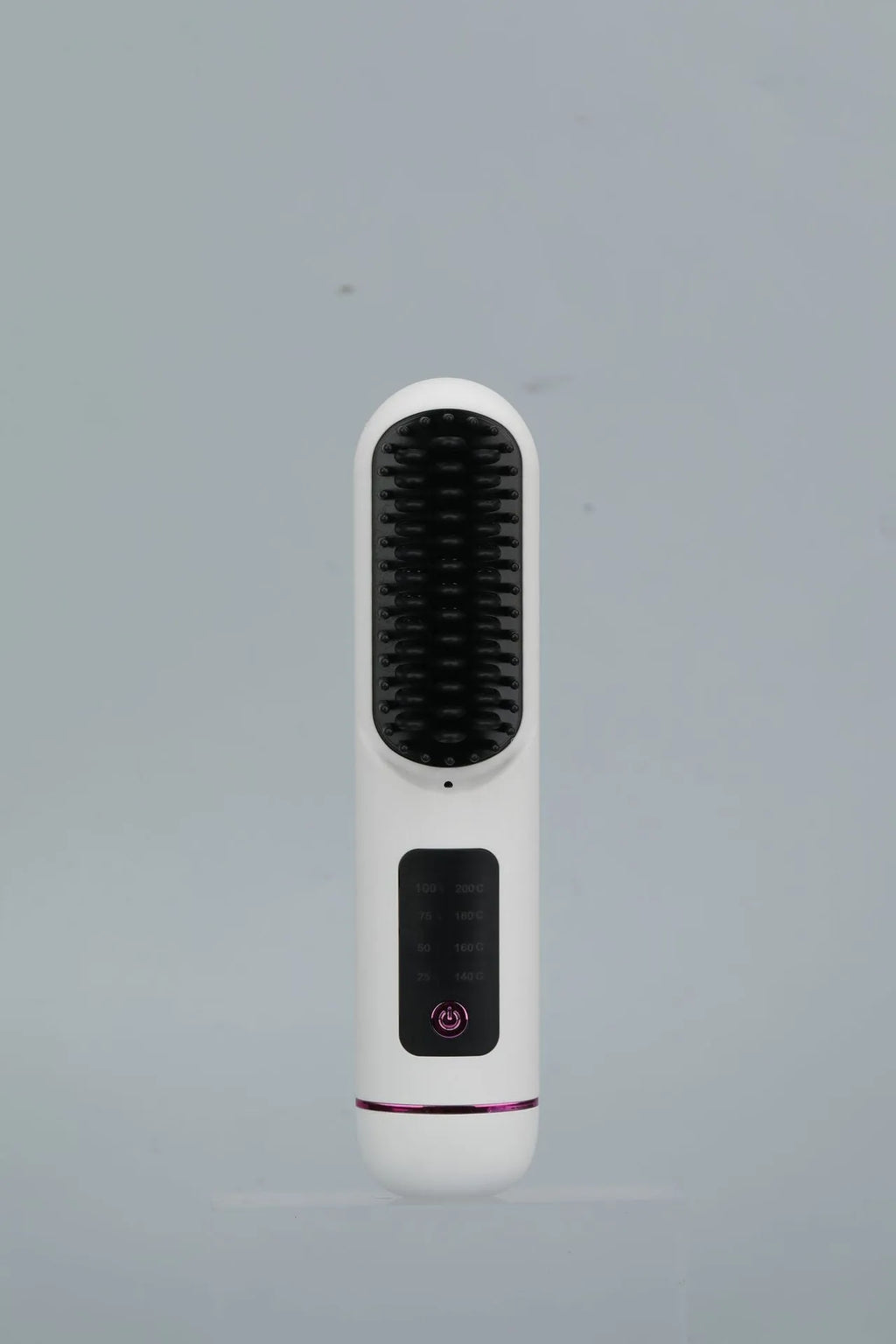 Portable charging negative ion straight hair comb in white, dark blue, and grey colour options