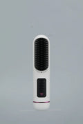 Portable charging negative ion straight hair comb in white, dark blue, and grey colour options