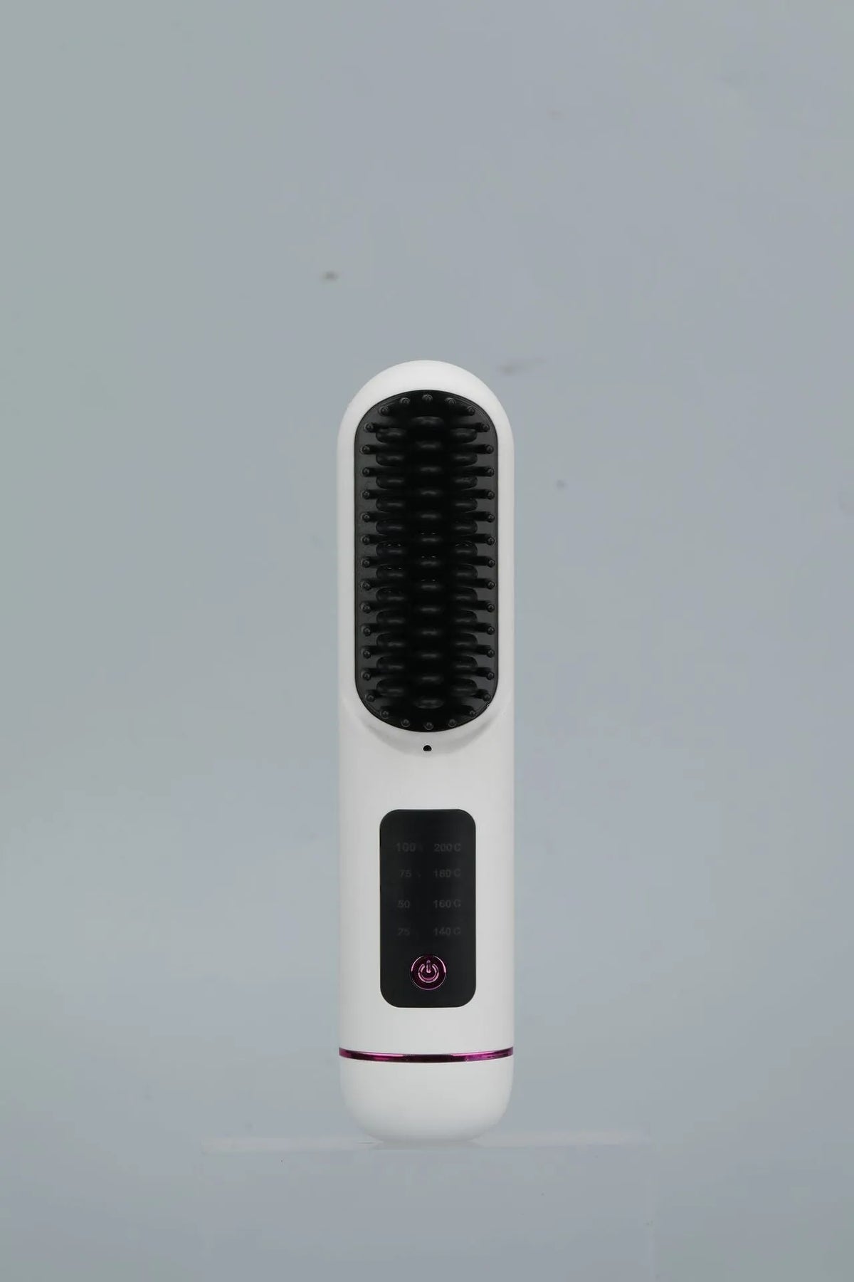 Portable charging negative ion straight hair comb in white, dark blue, and grey colour options