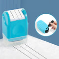 Plastic rectangular roller stamp for teaching in seven colours: blue, yellow, black, rose red, green, pink, purple.