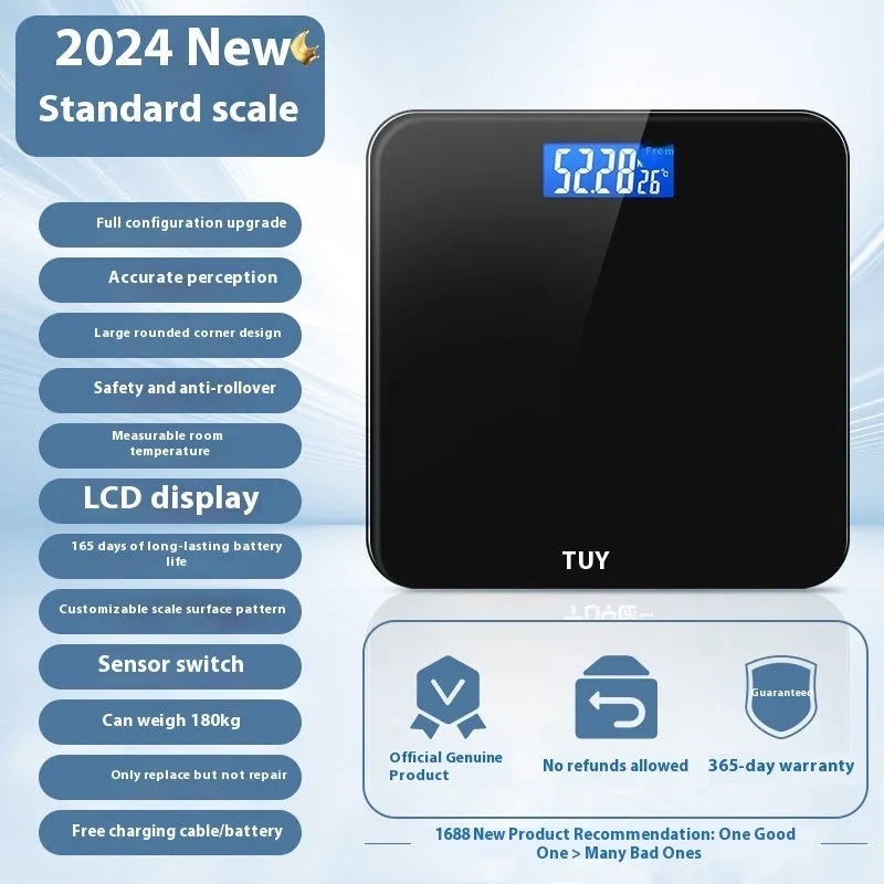 Digital bathroom scale in multiple colours with 26cm platform