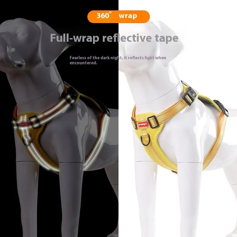 Adjustable dog chest harness with matching lead in multiple colour options