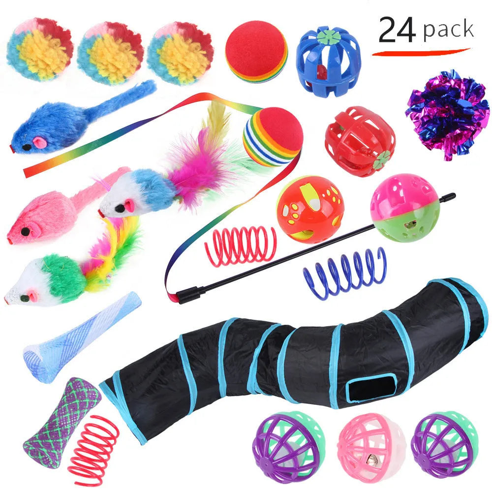 Plastic cat channel tunnel toy in various colours for indoor pet play