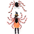 Halloween spider backpack with LED lighting in plush sugar bag design showing colour options