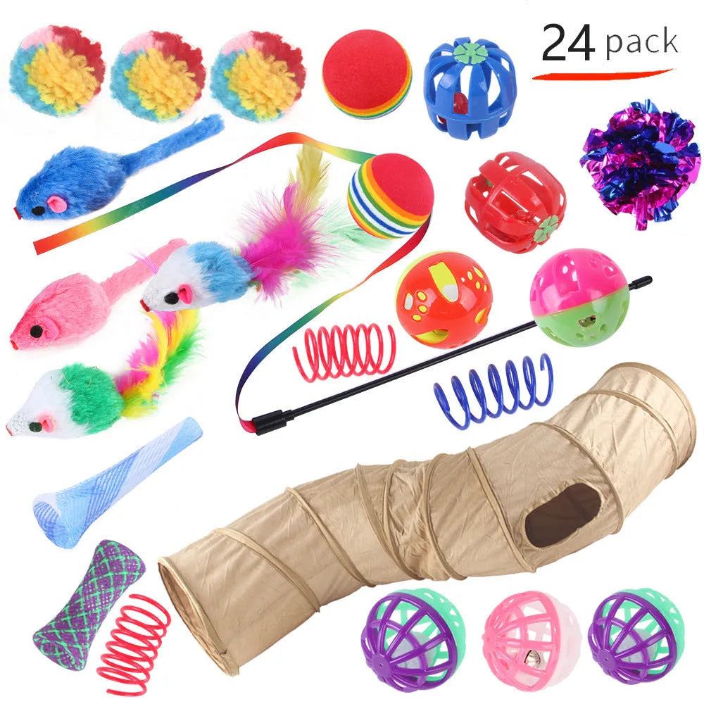 Plastic cat channel tunnel toy in various colours for indoor pet play