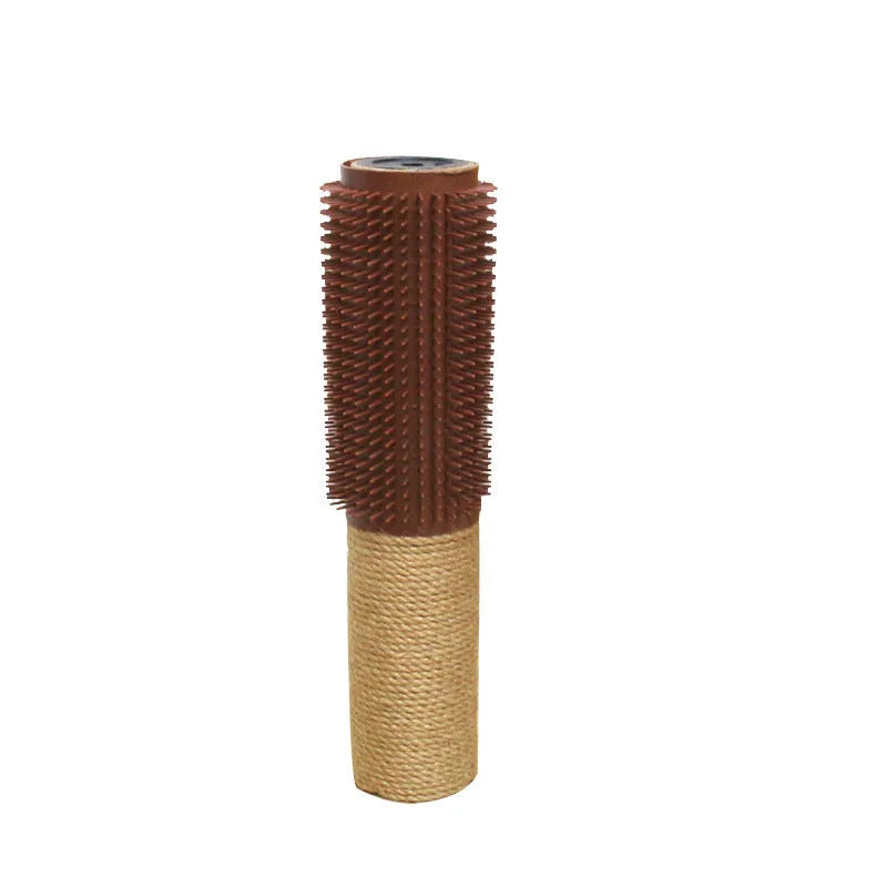 Brown sisal scratching post for cats with natural jute rope measuring 30cm tall