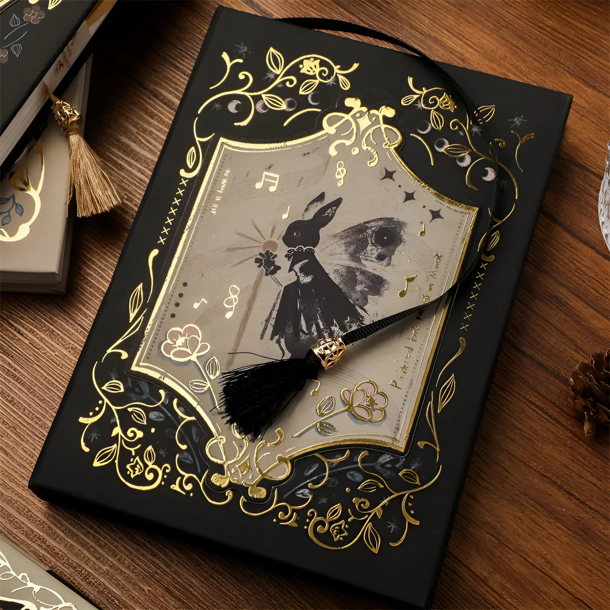 THALO brand A5 retro art notebook with gothic style, showing one of three cover design options.