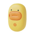White or yellow rechargeable steam brush for grooming cats and dogs with rubber comb teeth