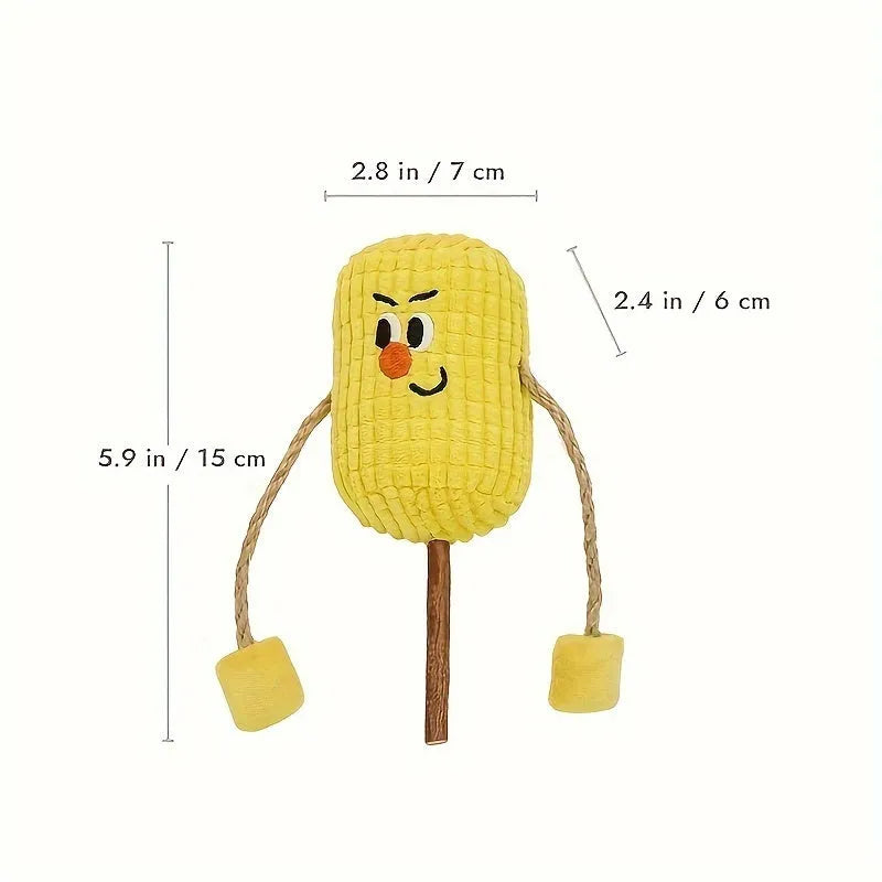Polio wood corn cob shaped cat toy with catnip for dental health and play