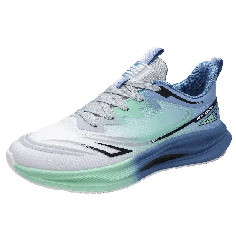Men's low-top casual shoes in woven mesh with a rubber sole, shown in solid colours.