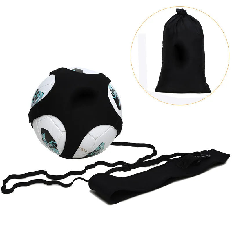 Black football training belt with rotating mechanism and 2-metre static cord