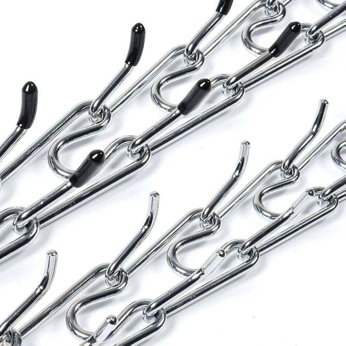 Stainless steel dog training collar with round links and comfort rubber tips