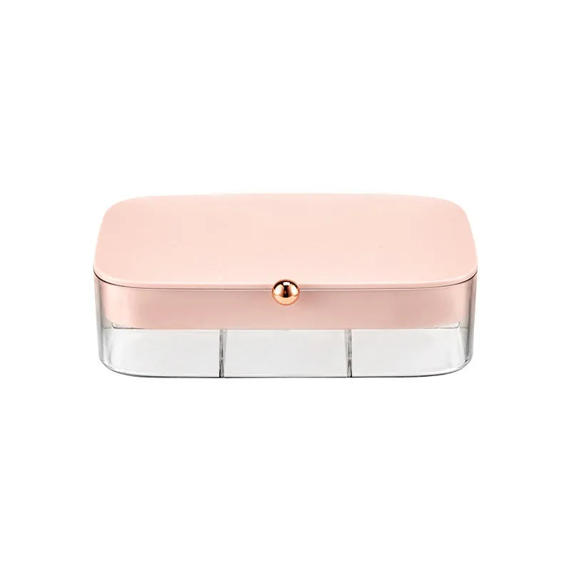 Modern minimalist multi-layer jewelry storage box in green pink white and red bean paste made of ABS plastic