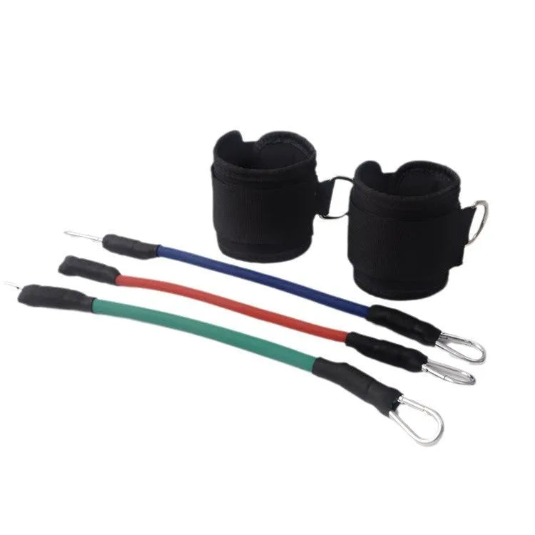 Black taekwondo training pull rope set for leg strength conditioning
