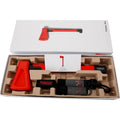 Red plastic home fitness axe muscle trainer with ergonomic handle design